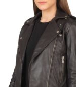 Alison Brown Leather Biker Jacket - Image 6