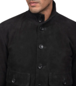 Eaton Black Suede Bomber Jacket - Image 6
