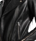 Rumy Black Leather Biker Jacket - Image 6