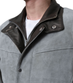 Henrik Grey Suede Cafe Racer - Image 6
