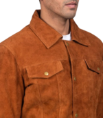 Stallon Brown Suede Trucker Jacket - Image 6