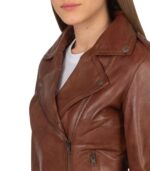 Flashback Brown Leather Biker Jacket - Image 6