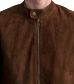 Zen Brown Suede Biker Jacket - Image 6