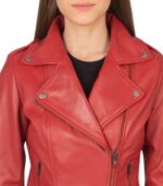 Flashback Red Leather Biker Jacket - Image 6