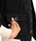 Sasha A1 Black Suede Bomber Jacket - Image 6