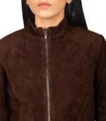 Women's Mocha Suede Biker Jacket – Liv - Image 6