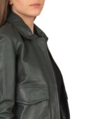 Westa A-2 Green Leather Bomber Jacket - Image 6