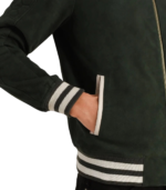 Pascal Black Leather Varsity Jacket - Image 6