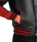 Terrance Black & Red Leather Varsity Jacket - Image 6