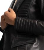 Selina Black Leather Blazer - Image 6