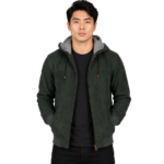 Men's Green Hooded Suede Bomber Jacket – Gunnar