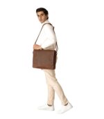 The Carismatico Vintage Tan Brown Leather Messenger Bag - Image 7