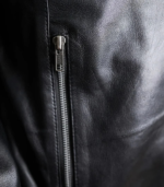 Mens Lambskin Black Bomber Jacket - Image 6