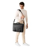 The Cristoph Black Leather Messenger Bag - Image 7