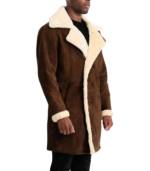 Charles Brown Suede Leather Shearling Double-Breasted Coat - Image 4
