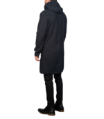 Drake Black Wool Hooded Duffle Coat - Image 7