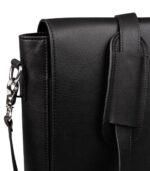 The Carismatico Black Leather Messenger Bag - Image 8
