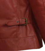 Mens Camel Brown Bomber Leather Jacket - Image 8