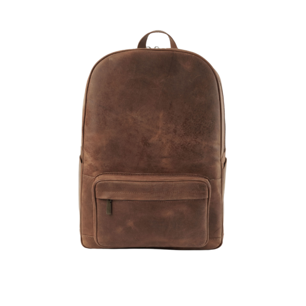 Vintage Tan Leather Backpack - Solvik