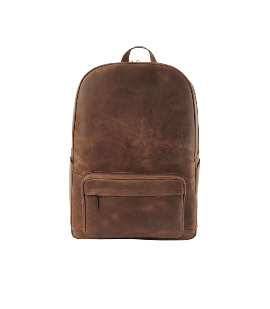The Philos Vintage Tan Leather Backpack