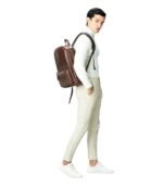 The Philos Vintage Brown Leather Backpack - Image 9