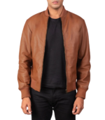 Shane Brown Leather Bomber Jacket - Image 3
