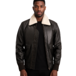Airin G-1 Brown & Cream Leather Bomber Jacket