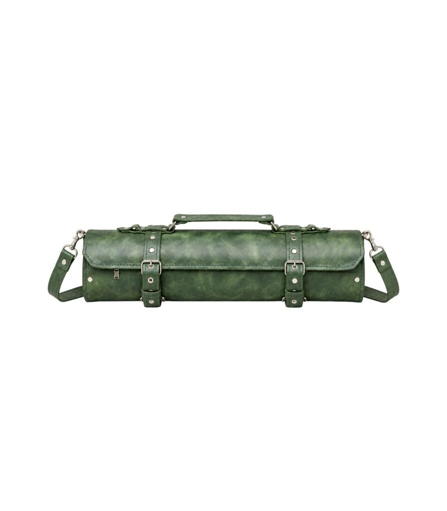 Genuine Leather Chef Knife Roll Bag with Rich Color