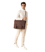 The Cristoph Vintage Distressed Brown Leather Messenger Bag