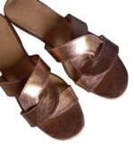 Verona - Rose Gold Leather Slide - Image 4