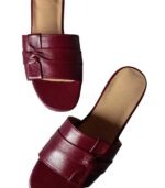 Zagreb - Maroon Leather Slides - Image 2
