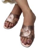 Verona - Rose Gold Leather Slide - Image 3