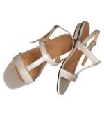 Tahiti - White Leather Flat Sandal - Image 3