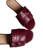 Zagreb - Maroon Leather Slides - Image 4