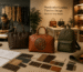 a display of Private Label Leather Bags showroom