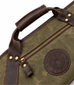Durable Green Waxed Canvas & Leather Rifle Case - Image 4