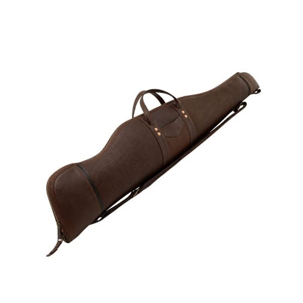 Premium Dark Brown Leather Rifle Case | Heavy-Duty Padded Design