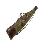 Classic Green Canvas & Leather Rifle Case – Padded Hunting Sleeve