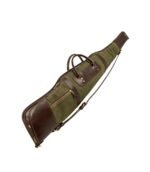 Classic Green Canvas & Leather Rifle Case – Padded Hunting Sleeve