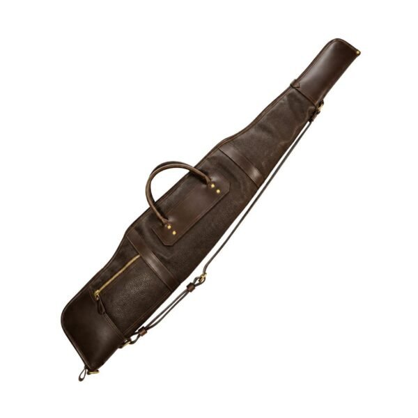 Classic Brown Leather Rifle Case – Handcrafted Padded Sleeve