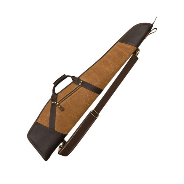 Waxed Canvas Leather Rifle Case – Padded Hunting Gun Sleeve