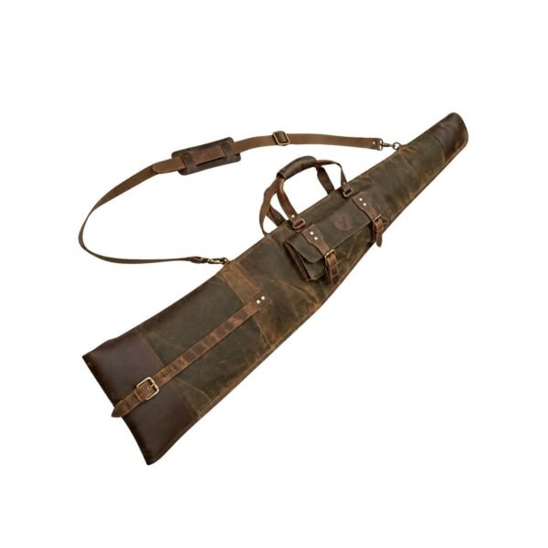 Hand-Sewn Waxed Canvas & Leather Rifle Case | Padded Hunting Sleeve