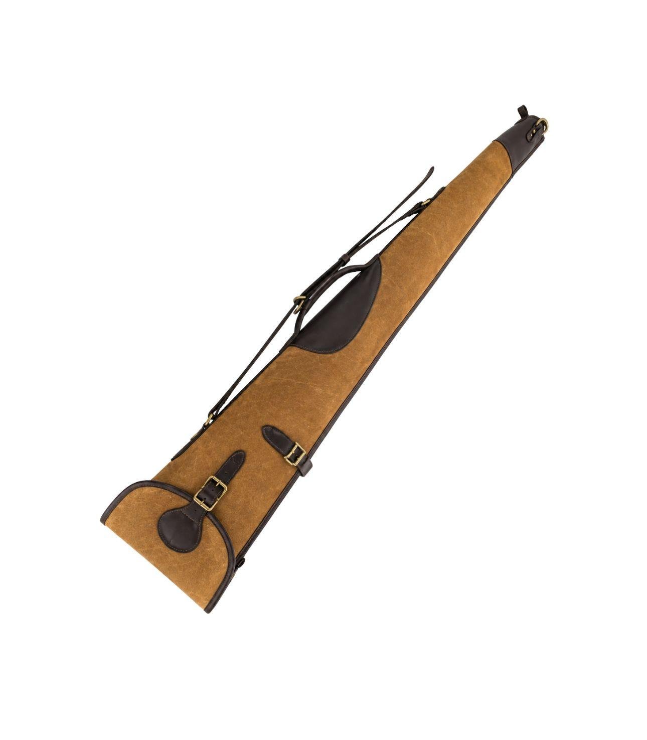 1-20 Distressed Brown Leather Rifle Case with Solid Brass Hardware - Image 1
