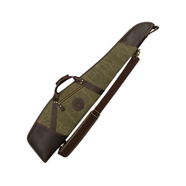 Durable Green Waxed Canvas & Leather Rifle Case