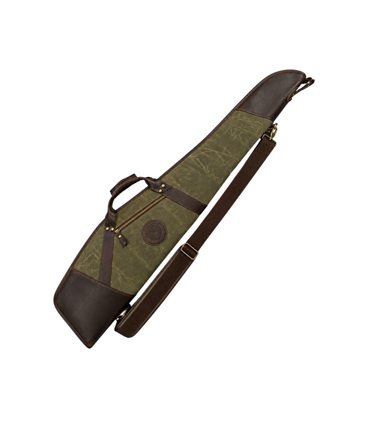 1-24 Durable Green Waxed Canvas & Leather Rifle Case - Image 1