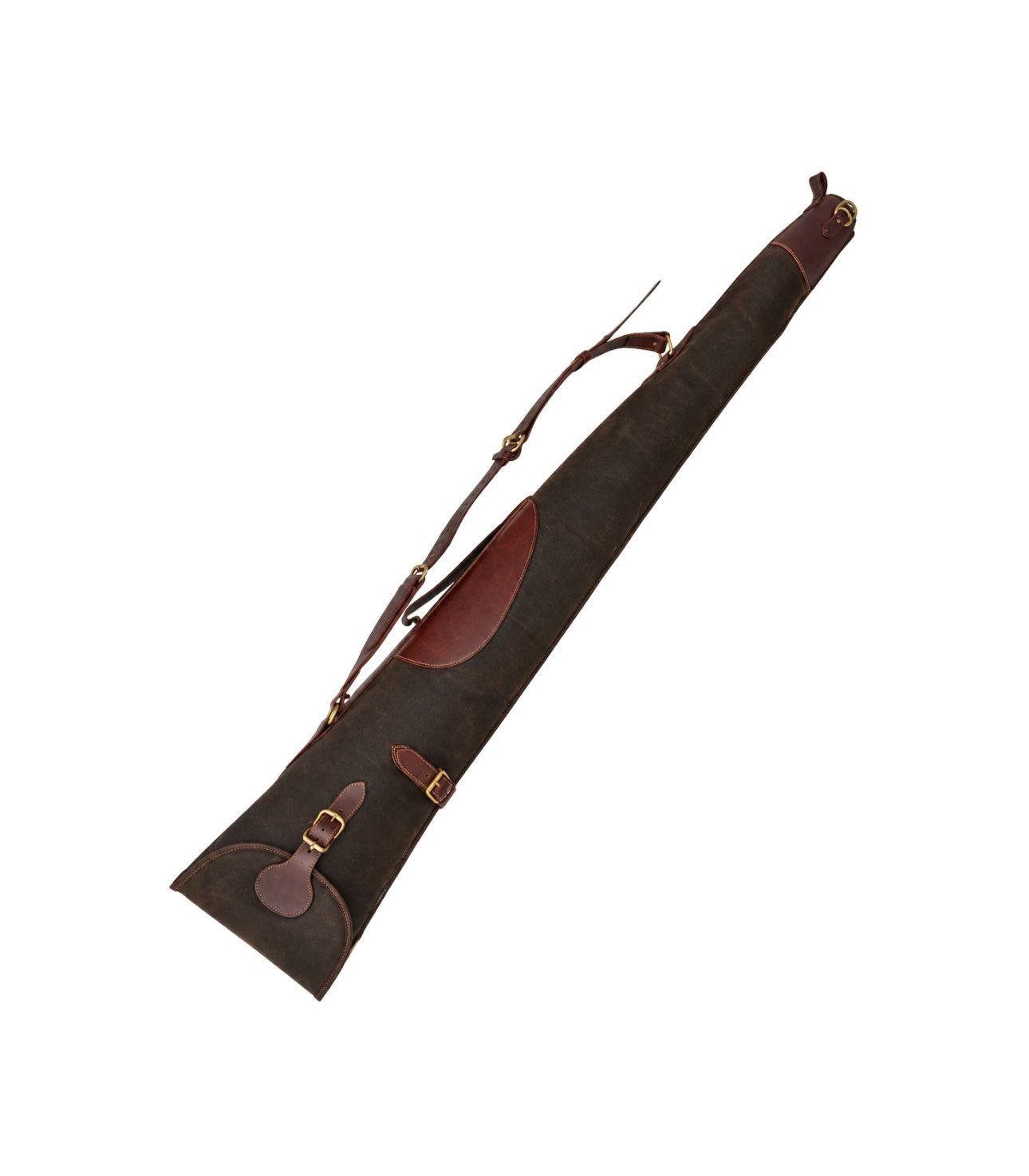 1-25 Waxed Leather Shotgun Case with Shoulder Strap - Image 1