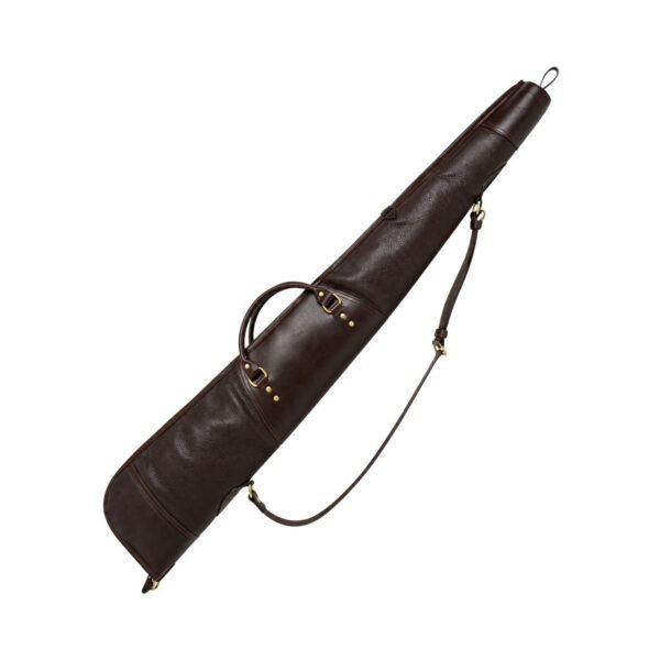 Dark Brown Leather Hunting Shotgun Case – Padded Sleeve