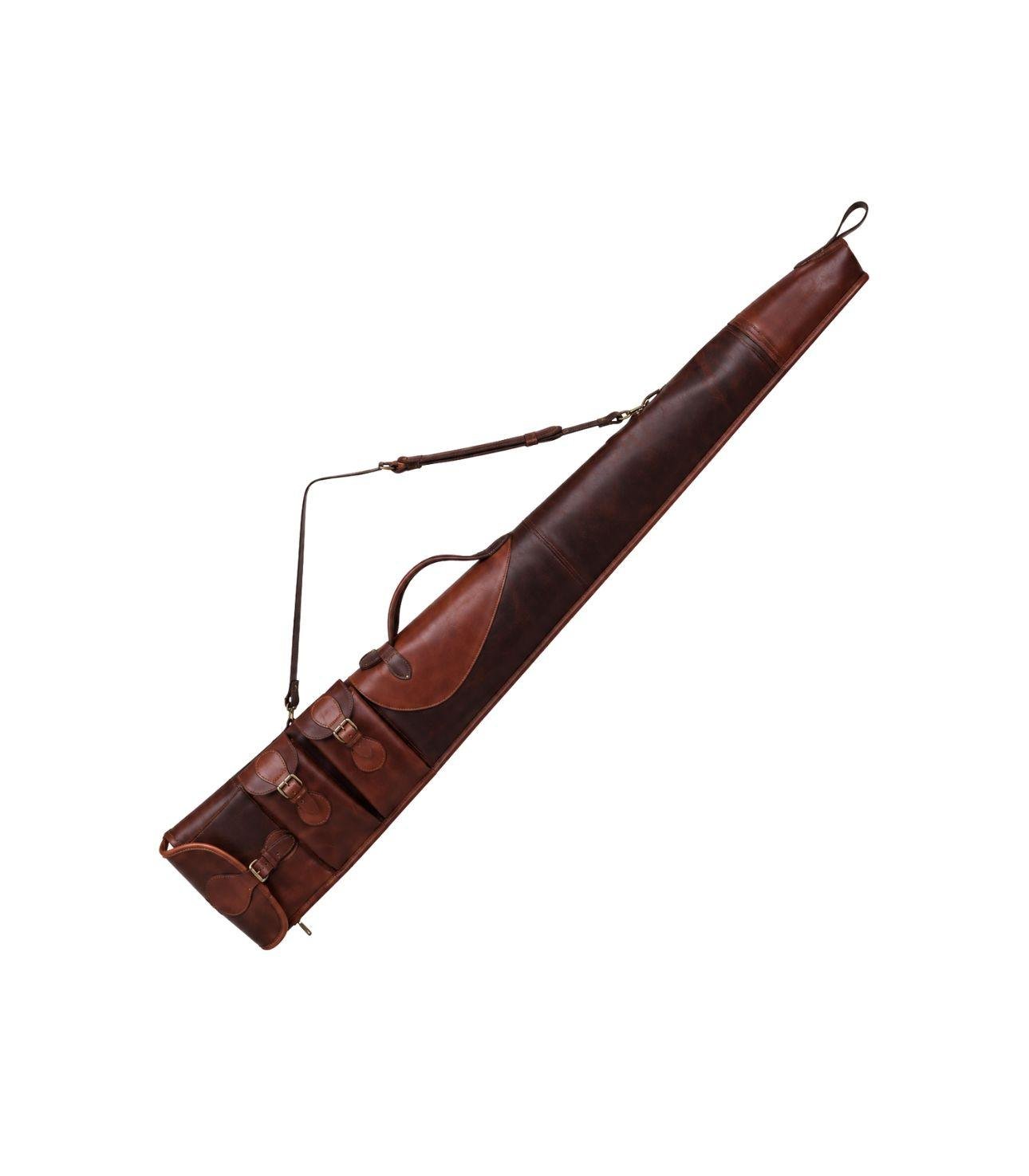 1-38 Handcrafted Leather Rifle Case with Dual Utility Pockets - Image 1