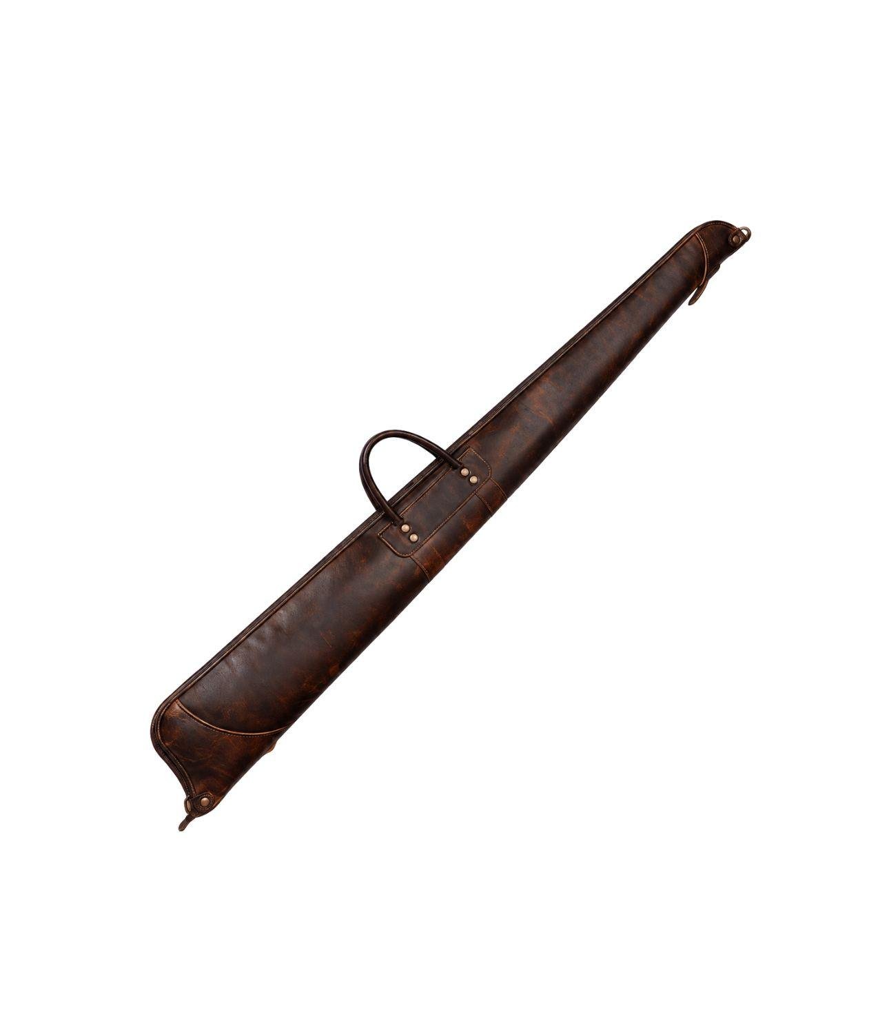 1-41 Distressed Brown Leather Shotgun Case | Handmade Hunting Slip - Image 1