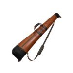 Brown Leather Shotgun Slip Case with YKK Zipper